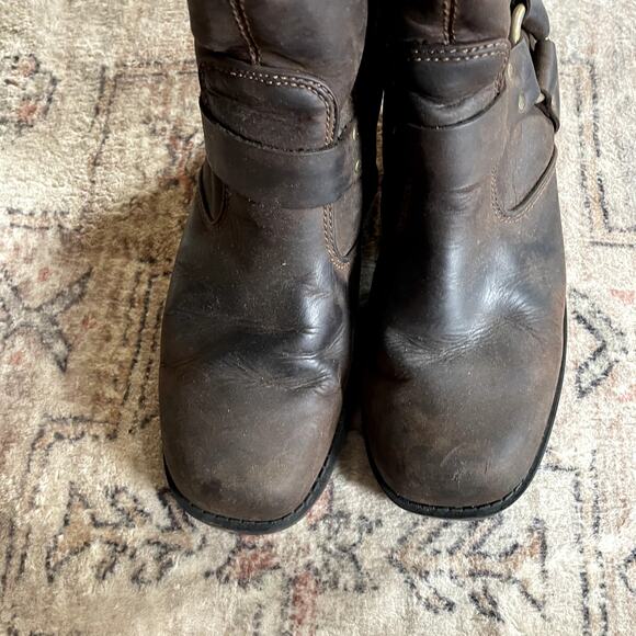 Harley Davidson Ashby Square Toe Harness Motorcycle Brown Leather Boots SZ 9.5 - Picture 4 of 12